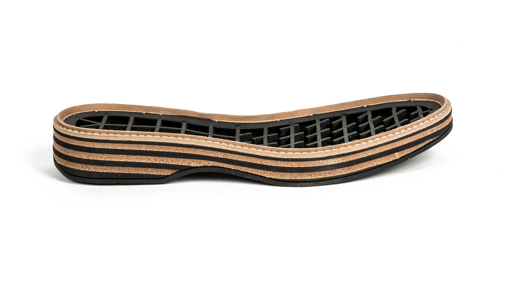 Leather and Microporous strips for woman footwear